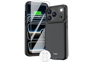 GIN FOXI Battery Case for iPhone 17 Pro, Charging Case Charger 8500mAh Ultra-Slim Lightweight Powerful Battery Pack 15W Fast Rechargeable Anti-Fall TPU Juice Box for iPhone 17 Pro (6.3") Black