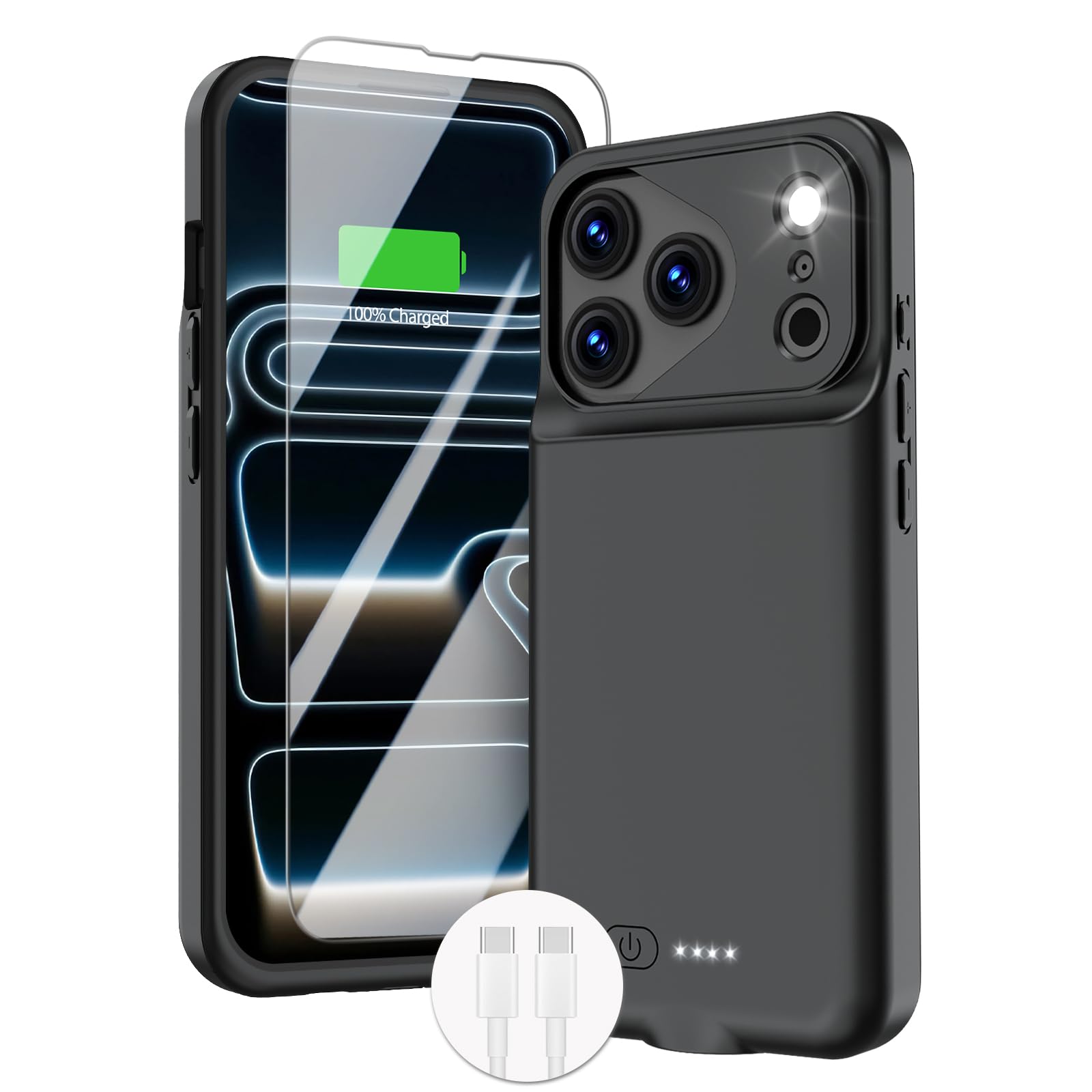 Photo 1 of GIN FOXI Battery Case for iPhone 17 Pro, Charging Case Charger 8500mAh Ultra-Slim Lightweight Powerful Battery Pack 15W Fast Rechargeable Anti-Fall TPU Juice Box for iPhone 17 Pro (6.3") Black