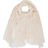 HinyBoeh Women's Lightweight-Linen-Scarf - Soft Summer Breathable Casual Shawl Scarves with Fringed Edges(39'' X 77'')
