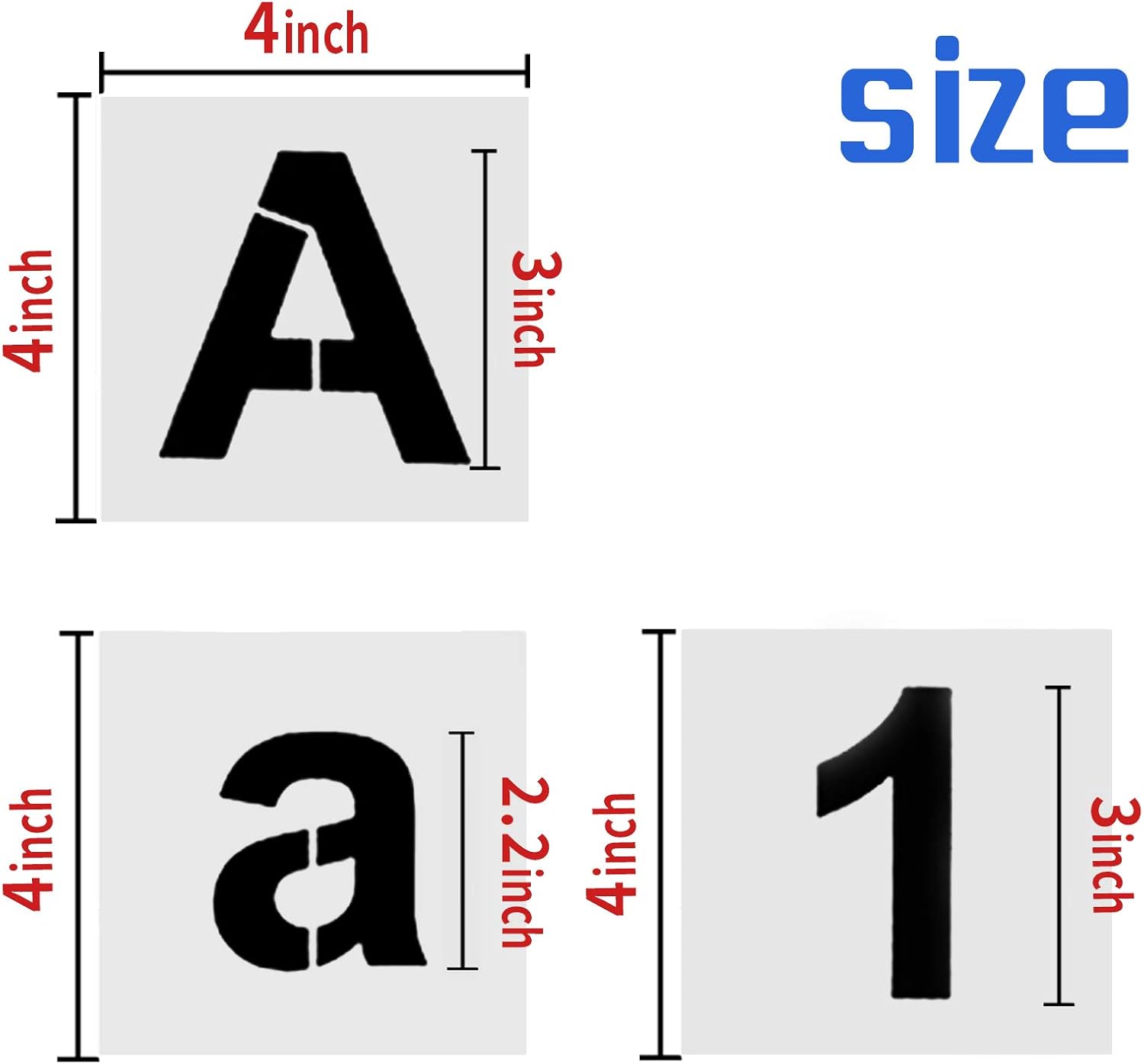 3 Inch Letter Stencils 62 Pcs Large Letter Number Stencils for Painting on Wood Reusable Alphabet Stencil for Fabric, Wall, Garden Flag : Kitchen & Dining
