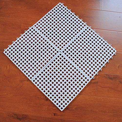 10PCS Interlocking Rubber Floor Tiles with Drain Holes DIY Size Bathroom Shower Toilet Floor