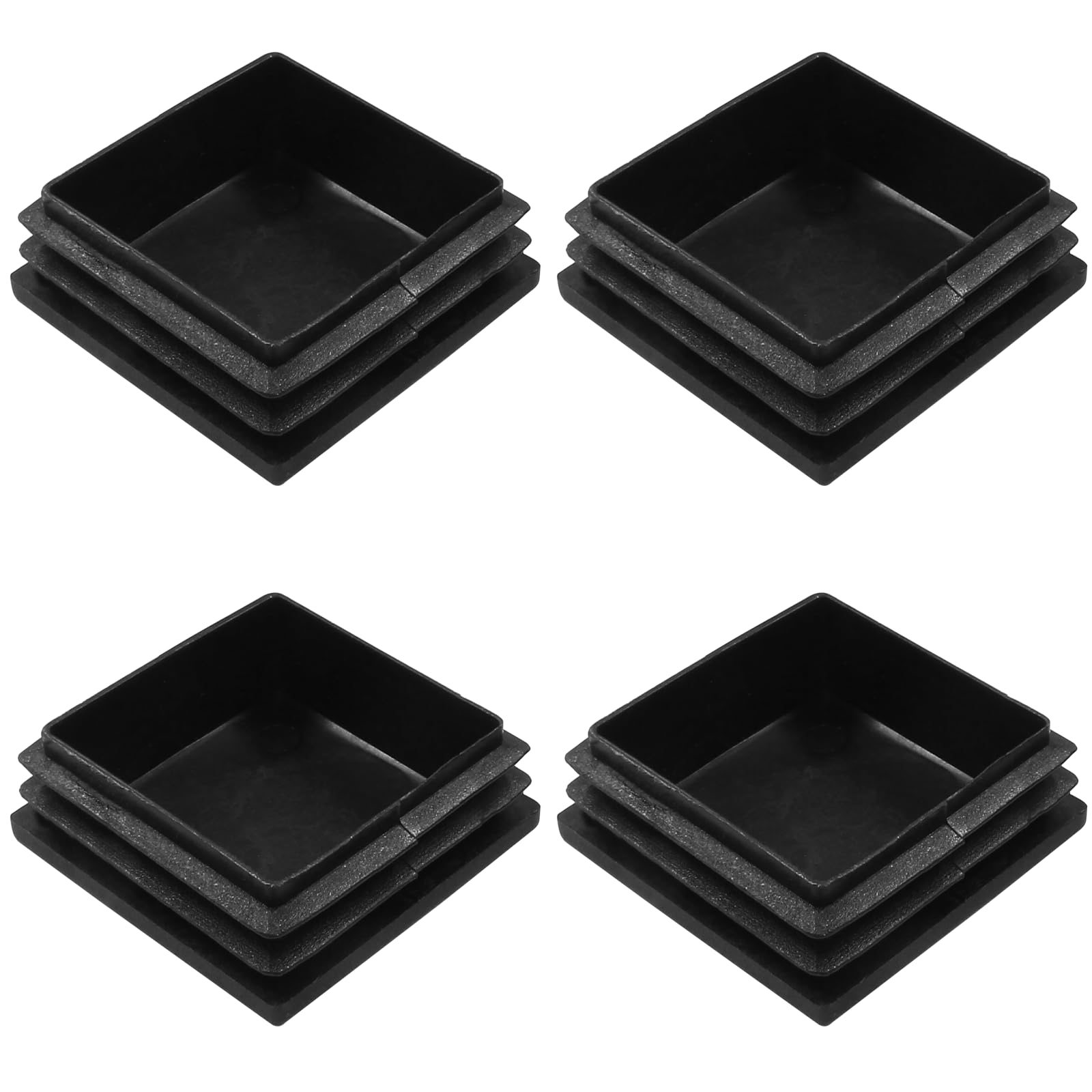 Photo 1 of Bonsicoky 4 Pack 2" Square Plastic Plugs, Black Tubing End Caps Plugs Insert for Square Tube and Furniture Legs
