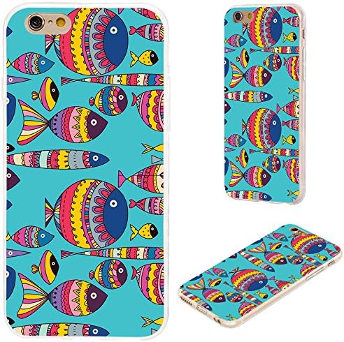 iPhone 6s Plus Case,iPhone 6 Plus Case,VoMotec [Cute series] Anti-scratch Slim Flexible Soft TPU Protective Shell Cover Case For iPhone 6 6s Plus 5.5,funny colored fish on sky