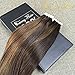 Sunny 22inch 20pcs 50g Two Tone Color#2 Fading to Dark Brown Mixed Honey Blonde Colorful Highlight Balayage Seamless Tape in Human Hair Extensions