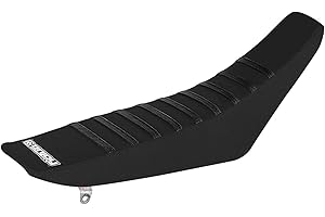 Enjoy Mfg Ribbed Seat Cover for 2003-2013 Honda CRF 150 F - All Black/Black Ribs - #187