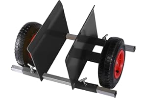 POUSEAYAR Heavy Duty Panel Dolly, Adjustable Door Dollys with Wheels, 2 8" Pneumatic Wheels 600LBS Load Bearing for Drywall Sheet Heavy Appliance & Material Handling All Terrain Moving Cart Panel Dolly - Black