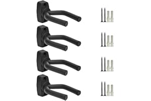 4 Pack Guitar Hanger Hook Holder Wall Mount Display Acoustic Guitar Stand Ukulele Bass Mandolin Banjo Wall Mounts Hangers Bla