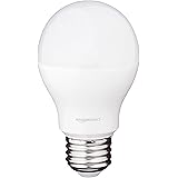 Amazon Basics 60 Watt Equivalent, Daylight, Dimmable, 15,000 Hour Lifetime, A19 LED Light Bulb, 2-Pack