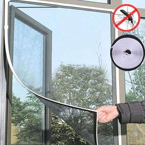 Amazon 網戸 張り替え 網戸ネット 補修 簡単取り付け 自由裁断 Diy 防虫網 蚊取り対策 防塵性 通気性 粘着テープ付き カーテン マジックテープ式 白 150x130cm 網戸