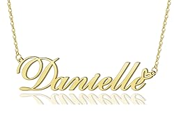 AOLO Danielle Heart Name Necklace 18k Gold Plated