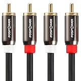 FosPower 2 RCA M/M Stereo Audio Cable [24K Gold