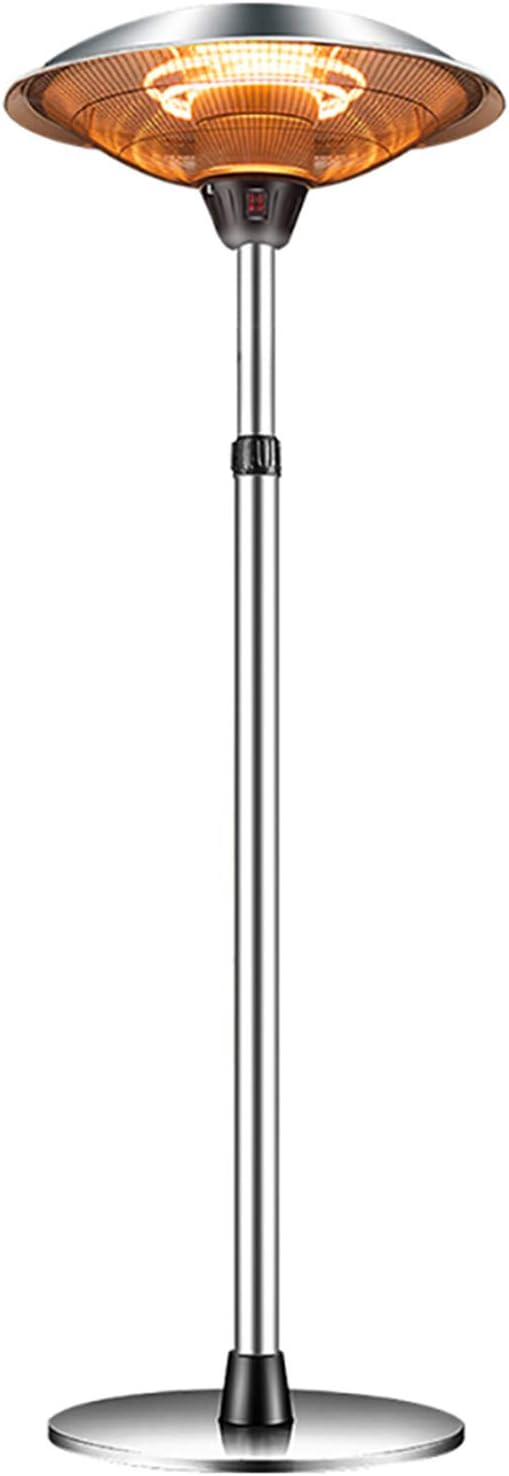 Patio Heater Outdoor Electric Heater - Garage Heater Infrared Carbon Tube Heater 3 Adjustable Level Standing Patio Heater For Garden Party Balcony, Weatherproof,1500w/110vOverheat Protection,Garden