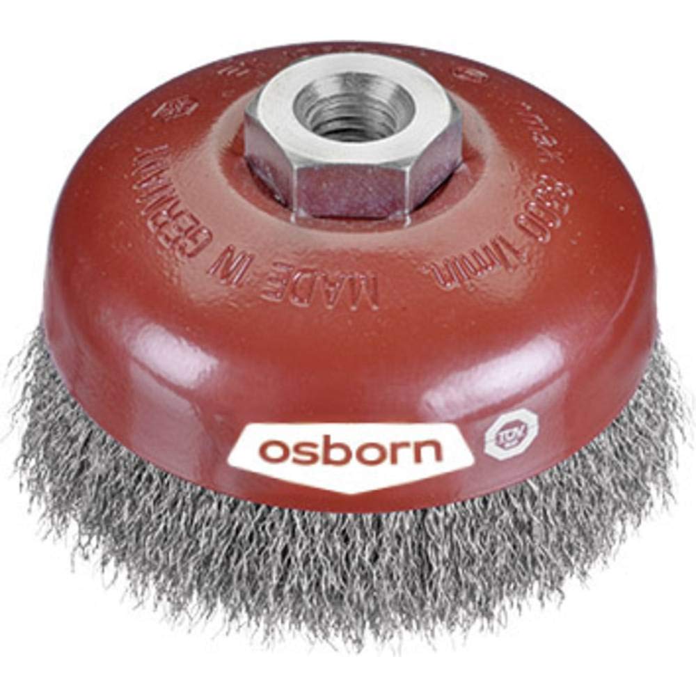 Osborn 0002613163 - Cepillo taza acero de alambre ondulado con tuerca M14 y filamento Ø 0.30 mm (80x30)