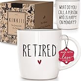 Funny Retirement Coffee Mug Gifts for Women Men, What Do You Call a Person Who Is Happy on Monday, Humorous Retirement Gift for Husband Wife Friends Coworkers, Funny Christmas Thanksgiving Gifts, 13oz
