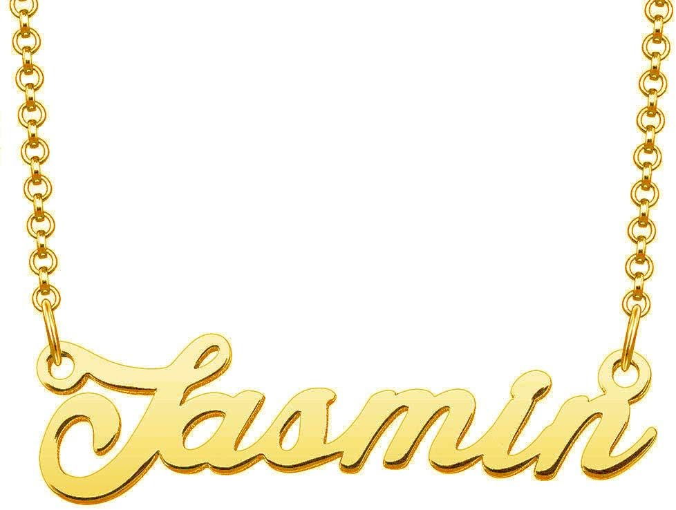 LoEnMe Jewelry Gold Name Necklace of Plated Custom Made Gift for Women Girls Couple