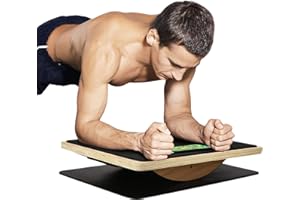 Yes4All Professional Rocker Balance Board for Leg Workout | 17.5” Rocker Board, Rocker Wooden Balance Board for Balance & Exe