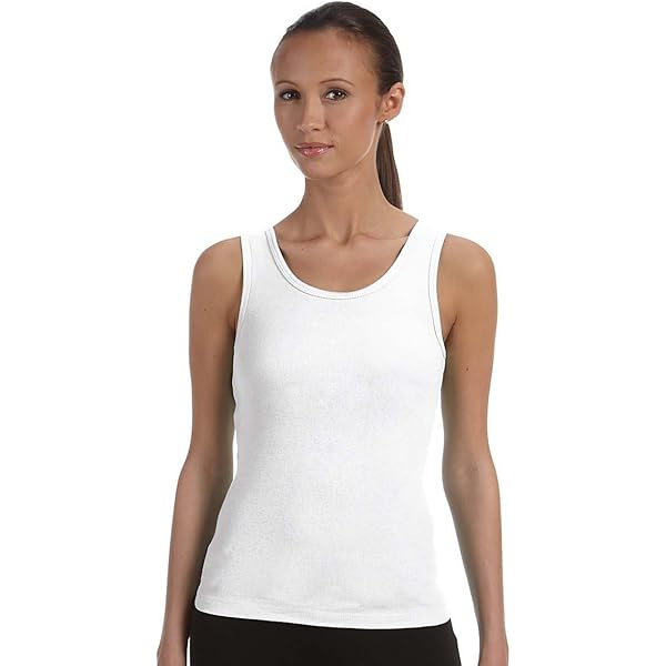 Bella Ladies Baby Rib 100% Cotton Tank Top. 1080 - White 1080 XL