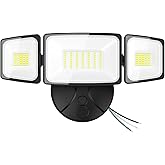 Onforu 75W Flood Lights Outdoor, 7000LM Brightness Security Lights Switch Controlled, 3 Adjustable Heads, IP65 Waterproof, 65