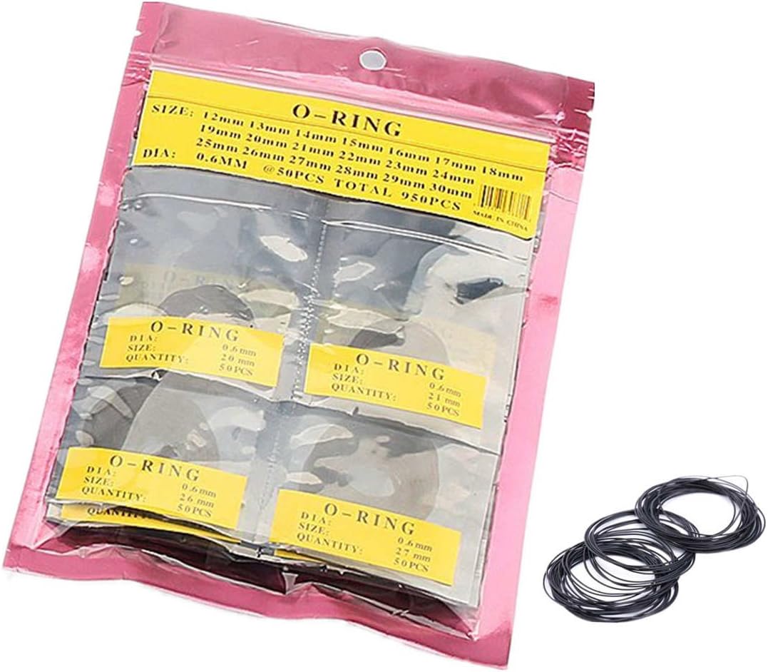 VCCA 950pcs O Ring Watch Back Gasket 0.6mm Rubber Seal