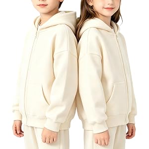 Zip Up Hoodie Boys Lightweight, Toddler Girl Sweatshirt Full Zip, Light Kids Sweat Jackets With Zipper And Hood
