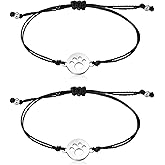 Jewanfix 2pcs Commemorative Bracelets,Sympathetic Paw Print Friendship,Commemorative Gift for Cat and Dog Lovers