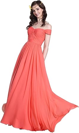 bright coral bridesmaid dresses