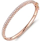 Barzel 18K Gold Plated Crystal Bling Eternity Bangle Bracelet