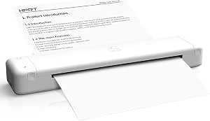 HPRT MT800 - Impresora portátil inalámbrica Bluetooth en blanco y negro,  compatible con letras estadounidenses de 8.5 x 11 pulgadas, compatible con  teléfonos Android e iOS, tecnología sin tinta, adecuado para oficina móvil.  (MT800Q  - Amazon.com