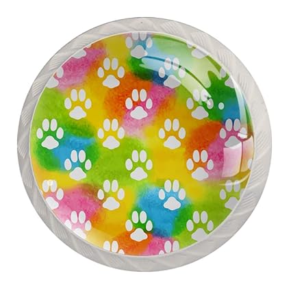 Möbelgriffe Farbige Hunde Fußabdrücke Moebelknopf Kristall Baby Kinder