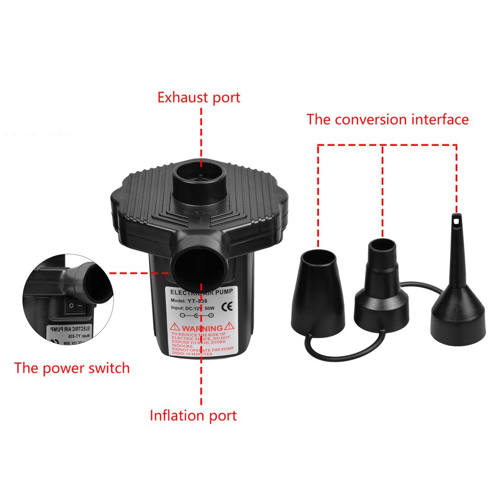 Mua Chenci Electric Air Pump Power Pump With 3 Air Nozzles For Inflatable Mattresses Cushions Beds Boats Swimming Rings Dc12v Ac220v Tren Amazon đức Chinh Hang 2021 Fado