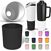 2 Pack Higher Silicone Boot for Owala Water Bottle 30oz & 40oz FreeSip Sway & Tumblers - Extra-Thick & Tall Protection Anti-Slip Base Cover, Prevents Scratches Water Bottle Accessories(Black/White)