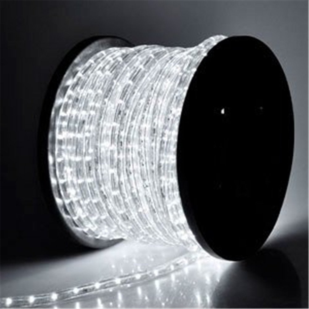 PYSICAL® 110V 2-Wire Waterproof LED Rope Light Kit for Background Lighting,Decorative Lighting,Outdoor Decorative Lighting,Christmas Lighting,Trees,Bridges,Eaves (150ft/45M, White)