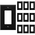 ENERLITES Decorator Light Switch or Receptacle Outlet Wall Plate, Gloss Finish, Mid-Size 1-Gang 4.88" x 3.11", Unbreakable Polycarbonate Thermoplastic, UL Listed, 8831M-BK-10PCS, Black, 10 pack