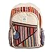 Maha Bodhi All Natural Handmade Multi Pocket Hemp Laptop Backpack - Multi Color Stripe