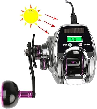 Amazon Flytise 6 1bb 8 0 1レシオデジタルディスプレイベイトキャスティングリール ソーラー充電システム付き 高速フィッシングリール ラインカウンター付き Flytise スポーツ アウトドア