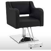 BarberPub Salon Chair for Hair Stylist, Beauty Salon Equipment 3802(Black) | Classic Salon Chair, Hydraulic Barber Styling Chair, High-density Sponge, Adjustable Height