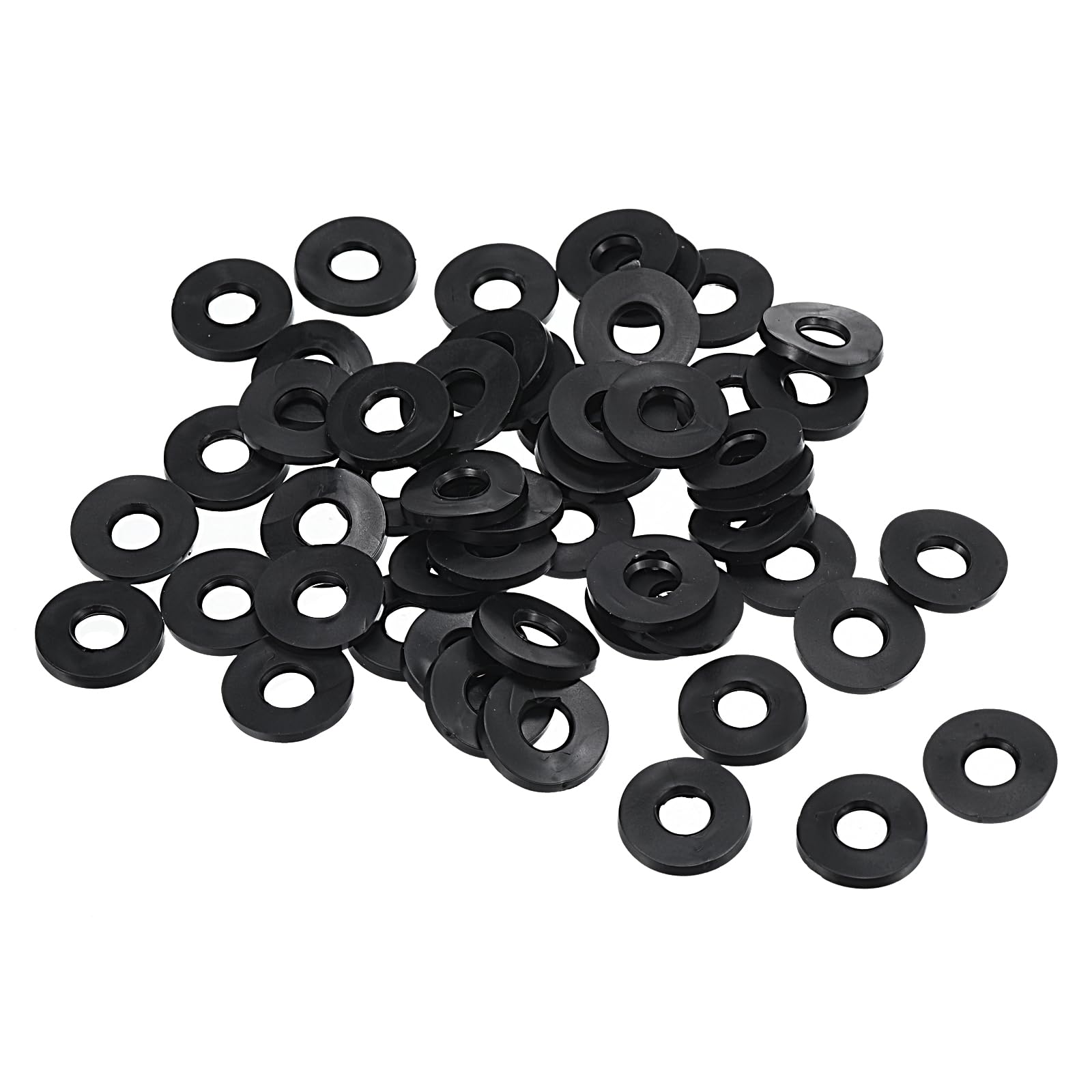 PATIKIL M8 Rubber Flat Washer, 40 Pack 8mm ID 21mm OD 2mm Thick Sealing Spacer Gasket Ring for Faucet Pipe Water Hose Fastener Bolt, Black — image 1