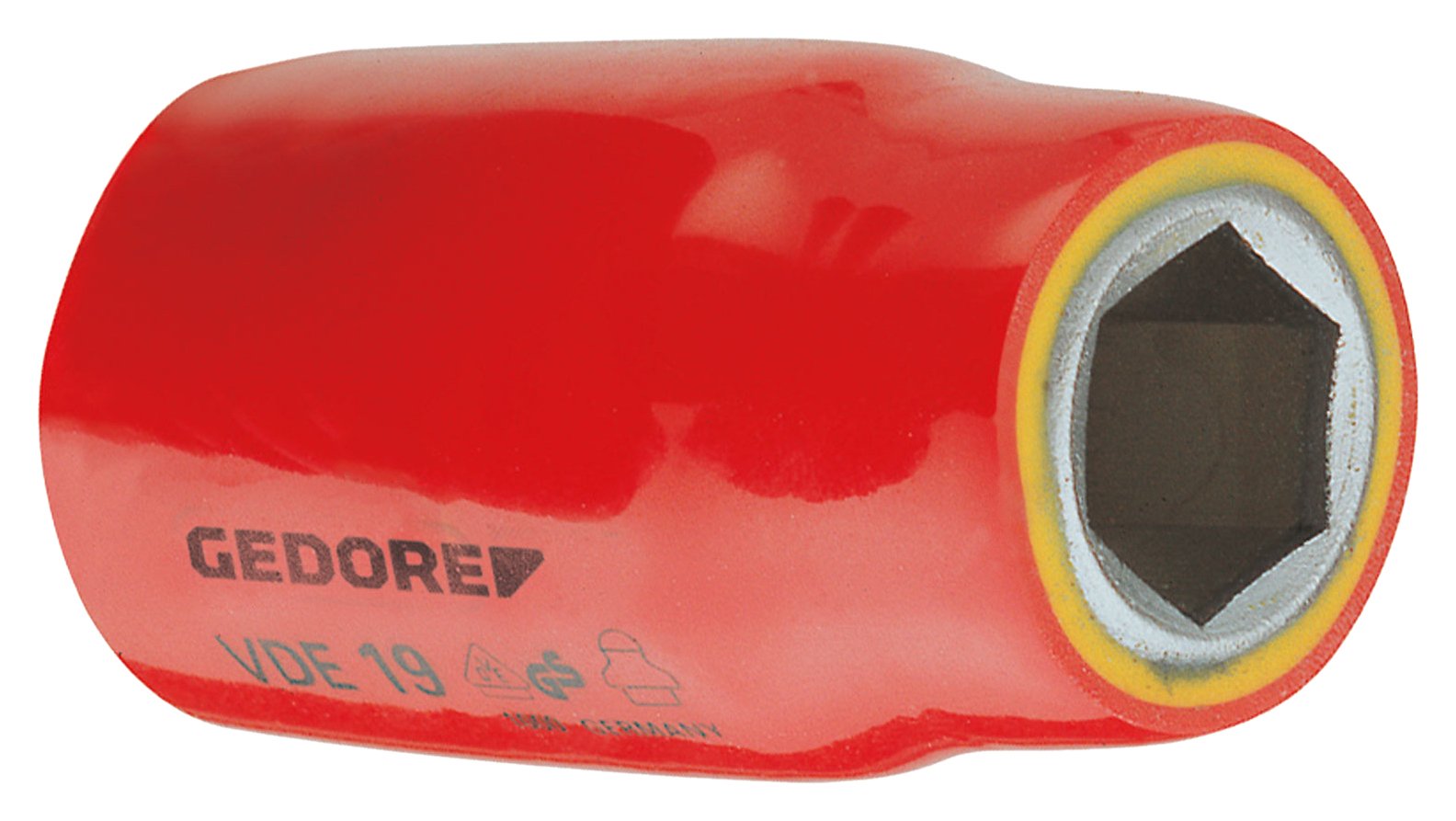 Gedore VDE1914 1/2-Inch 14 x 54 mm VDE 6 Hex Socket - Silver