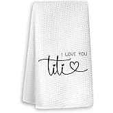 XYDEG Aunt I Love You Titi Kitchen Towels, for Aunts from Niece,Best Aunt Ever Gifts,Dish Tea Towels for Kitchen, Decorative Hand Towels for Bathroom, 16x24 Inch
