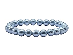 Light Blue Pearl Bracelet for Women Men's Gifts