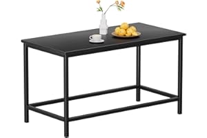 SAYGOER Small Black Coffee Table Simple Modern Open Design Rectangular Minimalist Center Table for Living Room Small Spaces, Easy Assembly, 31.5 x 15.7 x 17.7, Black