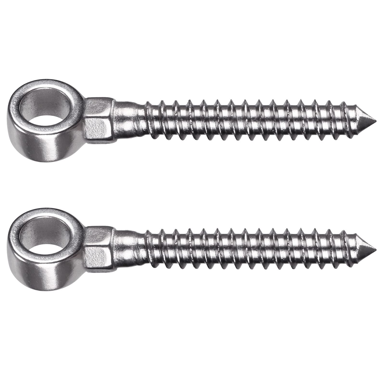 Insaga Gate Hinge M12, 2 Pack Heavy Duty Farm Gate Screw Eye Hinge Eye Bolt Stainless Steel Metal Gate Hardware with 16mm Hole for Wooden Fence/Garden Gate/Field Gate/Driveway, 110mm