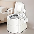 Upgraded Safety Commode Toilet for Elderly and Disabled (520 lbs),Potty Chair for Adults with Detachable Armrest,It's anti-odour potty chair for adults，bedside toilet，Easy Installation