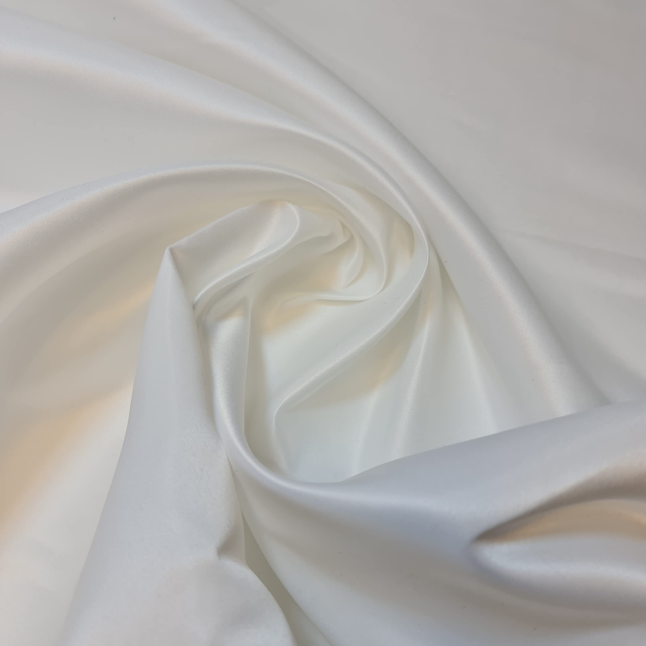 Premium Dull Duchess Bridal Satin Fabric Bridal Dress Prom Material Crepe Back (White, 1 Meter)