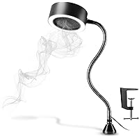 SainSmart Portable Fume Extractor Fan with LED Lights, Memory Stainless Steel Gooseneck & Replaceable Table Clamp, Magnetic S