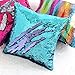 Basumee Sequin Pillow with Insert, 16x16 in Magic Reversible Sequins Cushion for Home Décor (Aqua and Light Purple)
