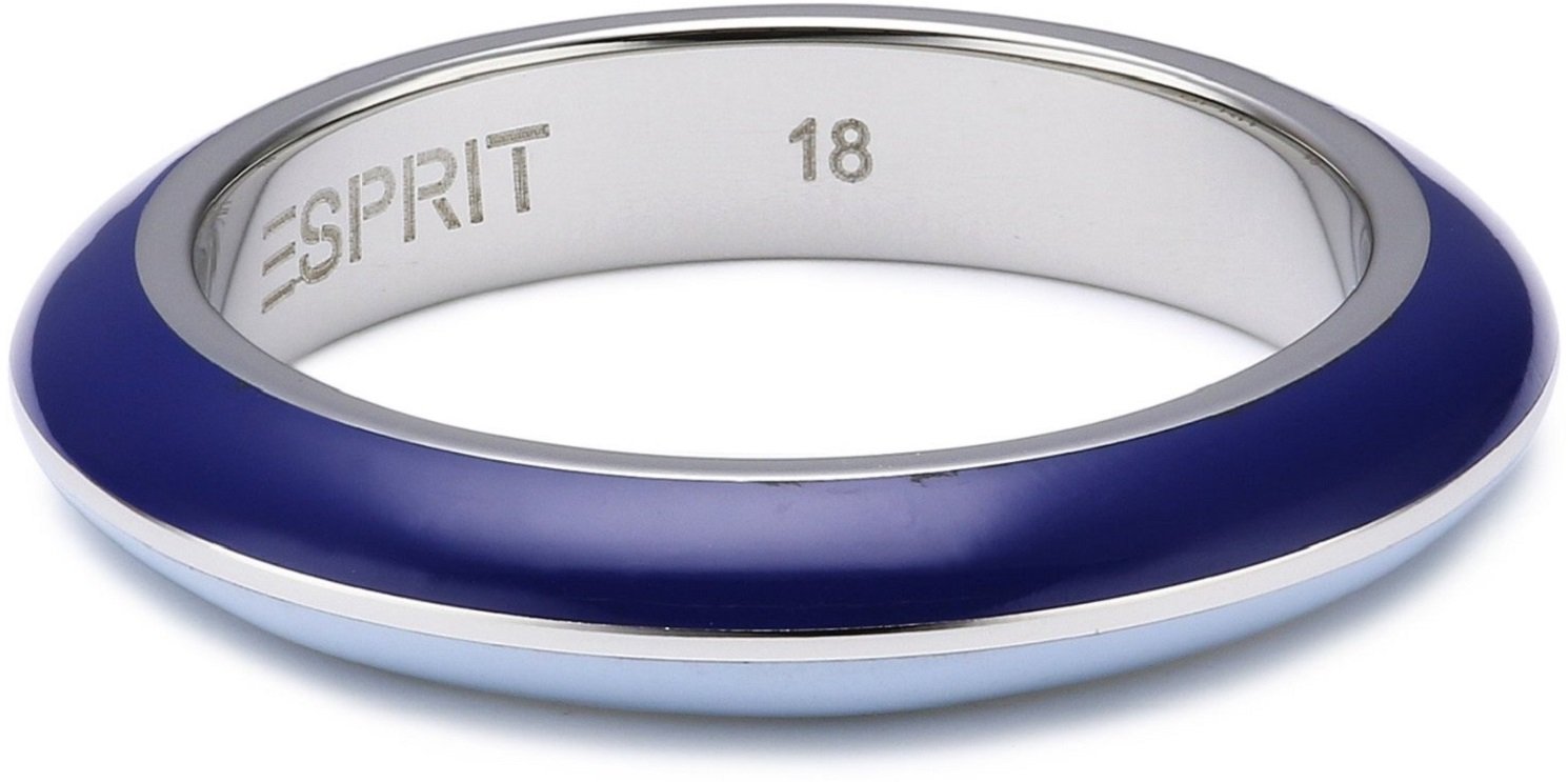 ESPRIT Women's Ring Stainless Steel Rhodium Plated Resin Marin 68 Mix, J-K, Resin, None