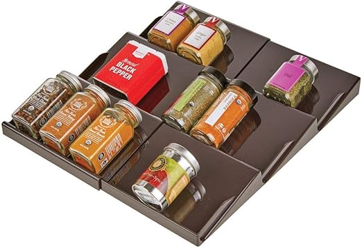 Amazon Com Mdesign Adjustable Expandable Plastic Spice Rack