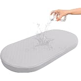Wonder Living Baby Bassinet Mattress Compatible with Dream On Me/Fisher-Price Baby Bedside Sleeper, Breathable, Premium Foam, Oval Shaped with Removal Waterproof Cover,15" x 30" x 2''