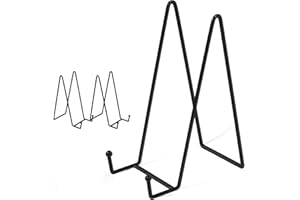 Decolore 10 Inch 3 Pack Large Black Table Easel Plate Stands for Display Plate Holder Display Stand for Decorative Plate, Poster, Tabletop Art and Platter